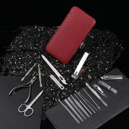 19pcs Nail Clippers Set Nail Clippers Pedicure Tool Ear Scooper Nail Furrow Clippers Beveled Pedicure Knife 5~8days