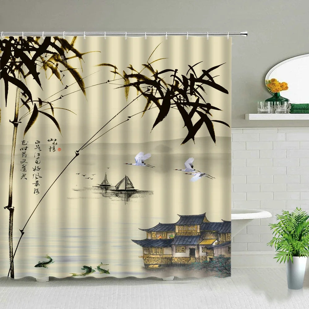 Chinese Style Shower Curtain Bathroom 7~10days