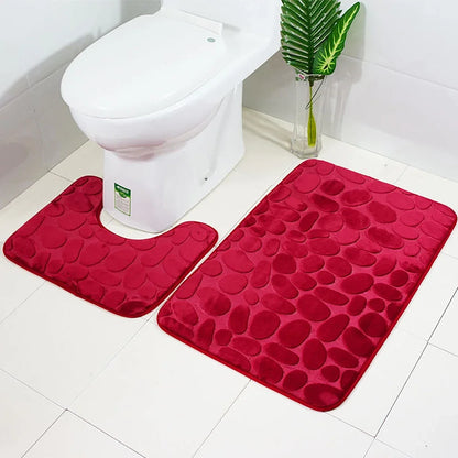 Set of 3 Bathroom Bath  Cobblestone Mat Set Cobblestone 9~13days