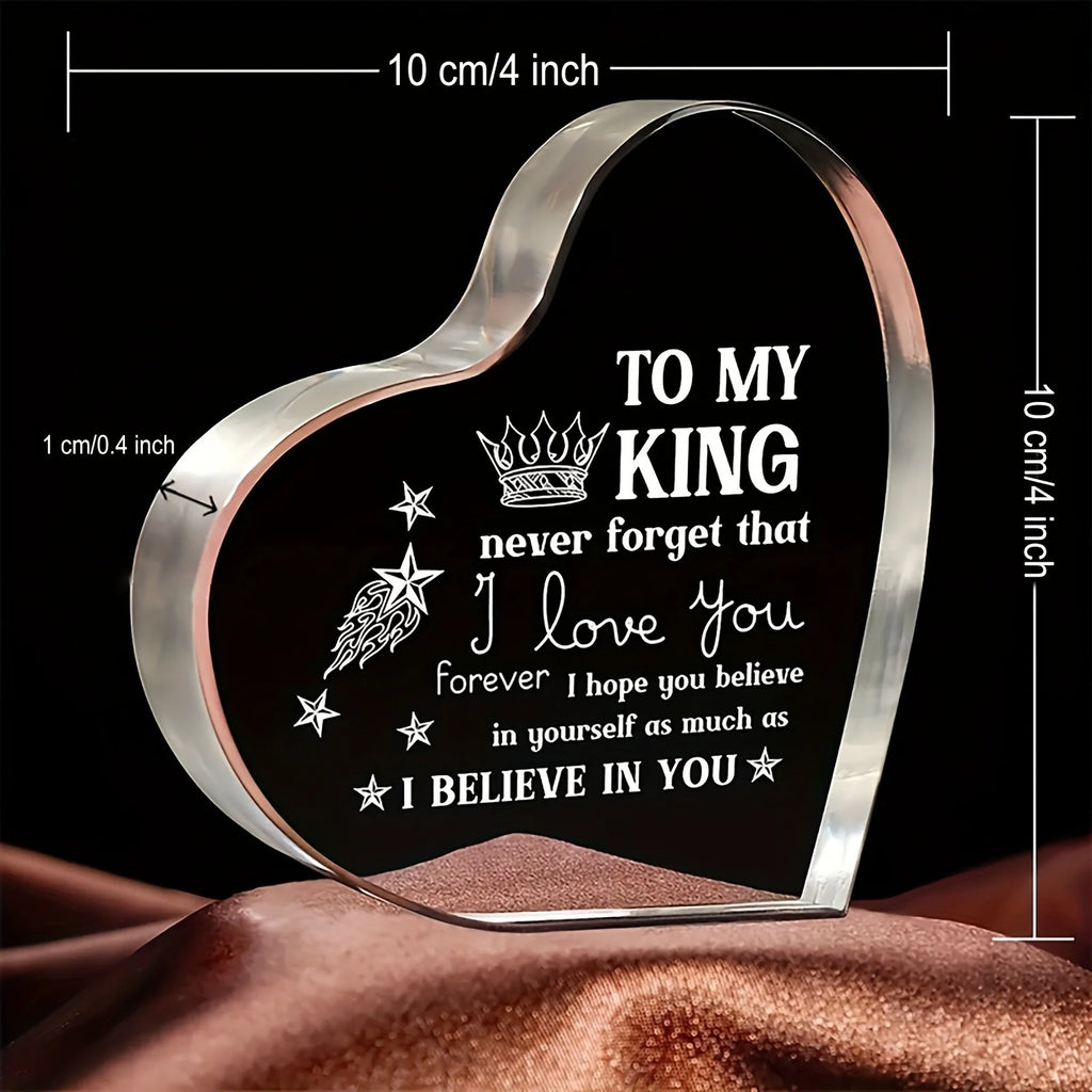 Unique Acrylic Heartfelt Gift - Personalized Romantic I Love You Message - Perfect For Boyfriend, Husband 8~11days