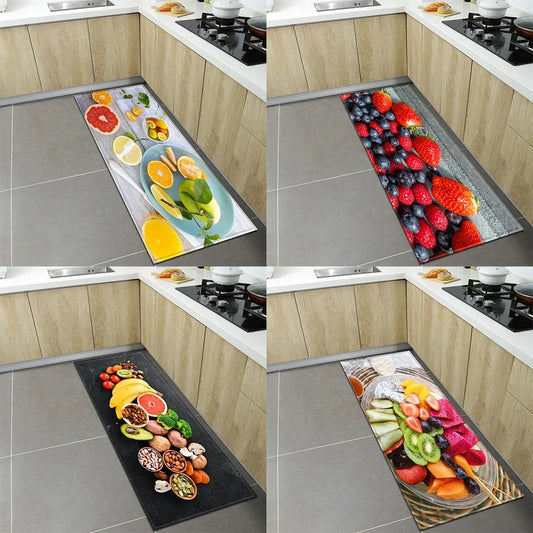 Decoration Corridor Non-slip Rug Fruit Pattern Kitchen  Door Mat 7~16days