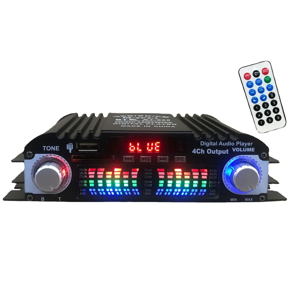 1600W Peak Power HiFi Sound Amplifier Digital 4 Channel Audio Amplifier Bluetooth Karaoke Player FM Radio Support Remote Control 7~10days