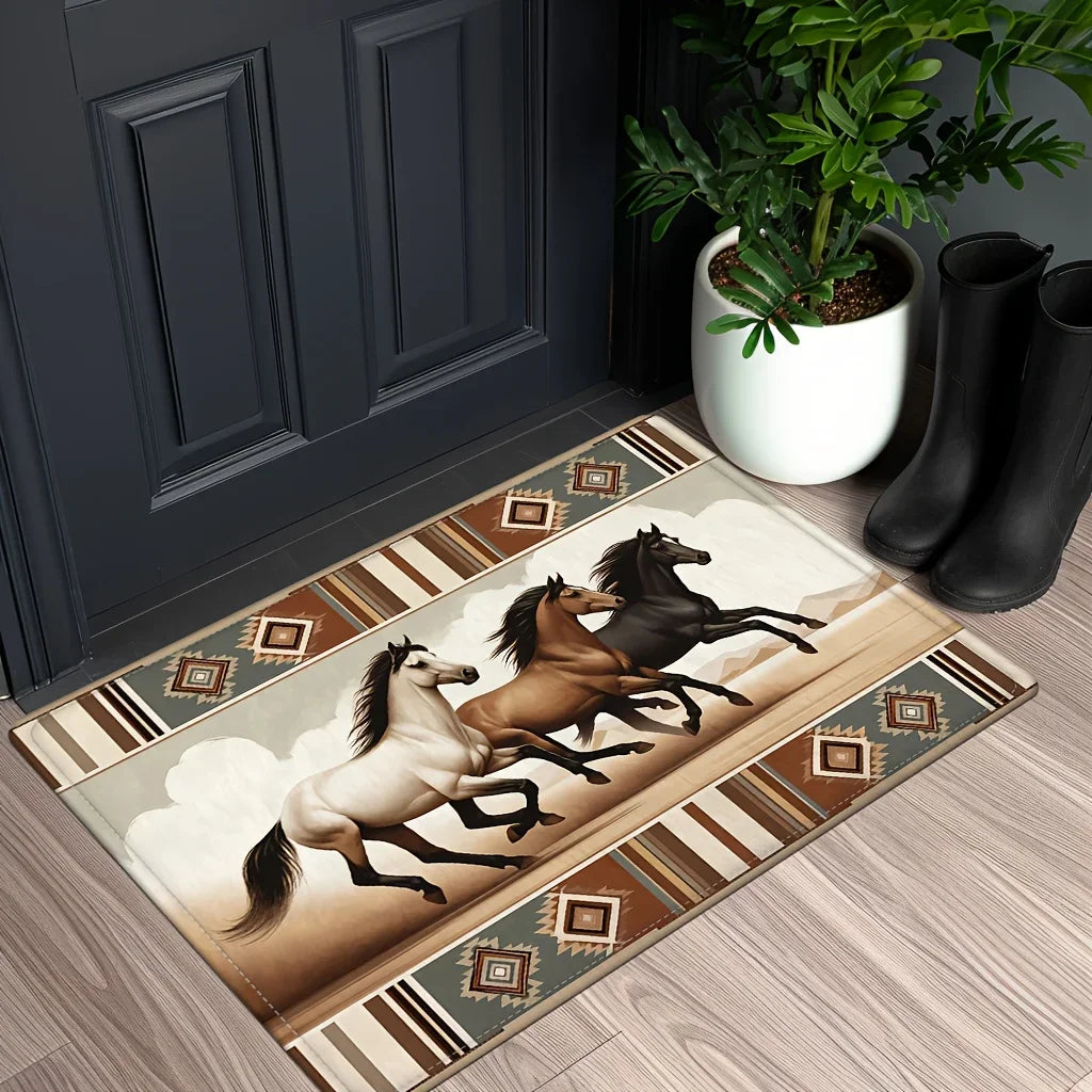 Animal Horse Pattern Carpet Non-Slip Washable Home Large Decor Rug 9~13days