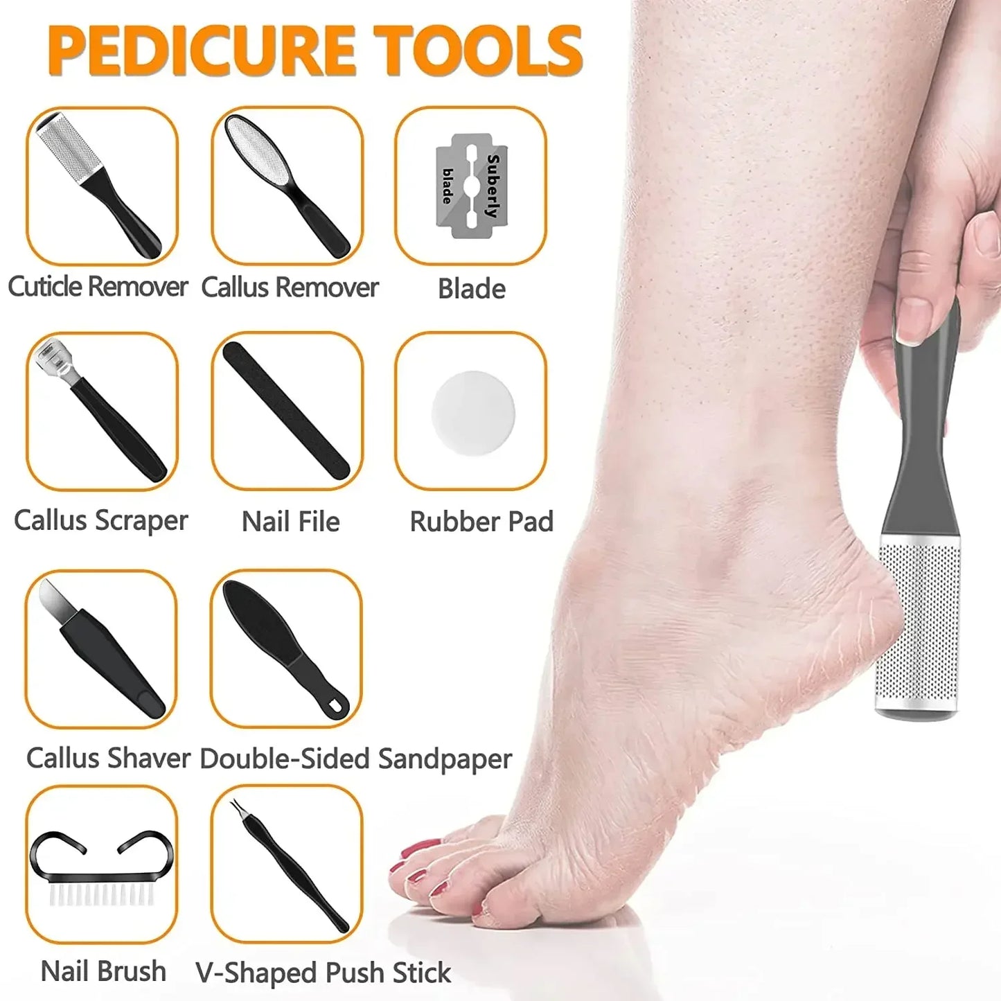 Rechargeable Electric Foot File Callus Remover Machine Pedicure Device Foot Care Tools Feet For Heels Remove Dead Hard Skin 7~10days