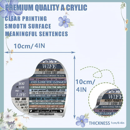 Gift for Wife Acrylic Heart Sign,Lover Plaque 9~13days