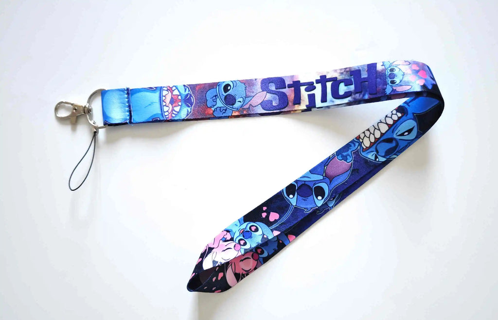 Potdemiel Disney Stitch Key Lanyard ID Badge Holders Animal Phone Neck Straps with Keyring Phone Accessories 7~13days
