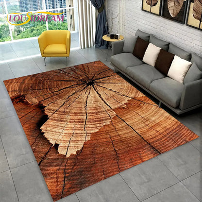 3D Wood Grain Retro Area Rug Large, Non-slip Floor Mat 7~16days