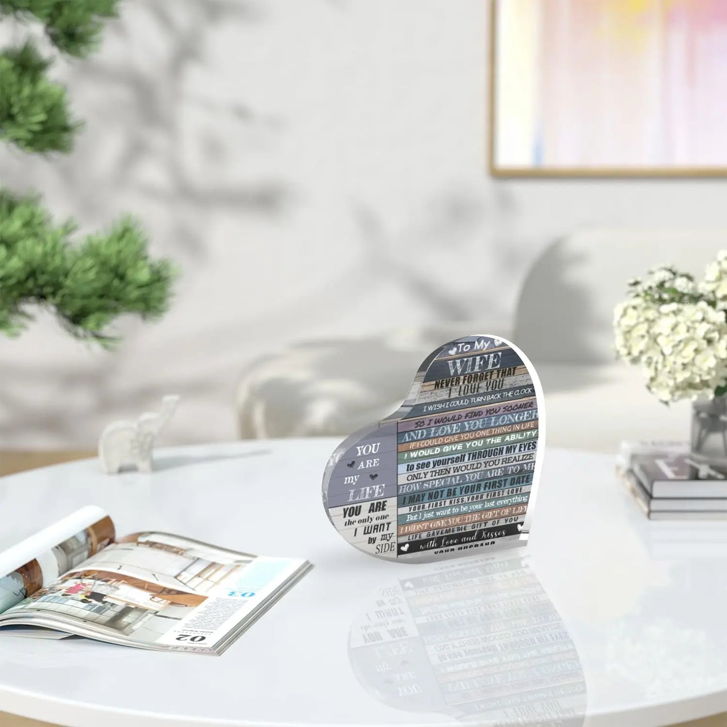 Gift for Wife Acrylic Heart Sign,Lover Plaque 9~13days