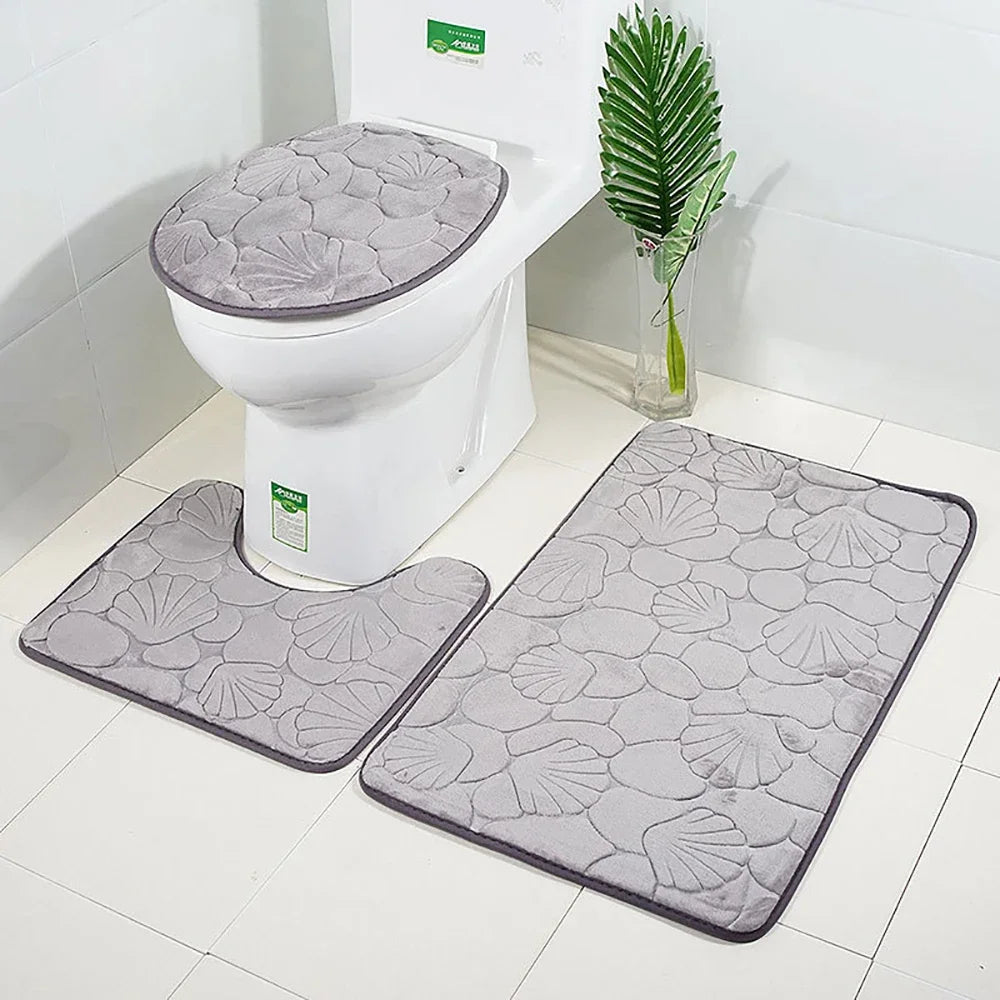 Set of 3 Bathroom Bath  Cobblestone Mat Set Cobblestone 9~13days