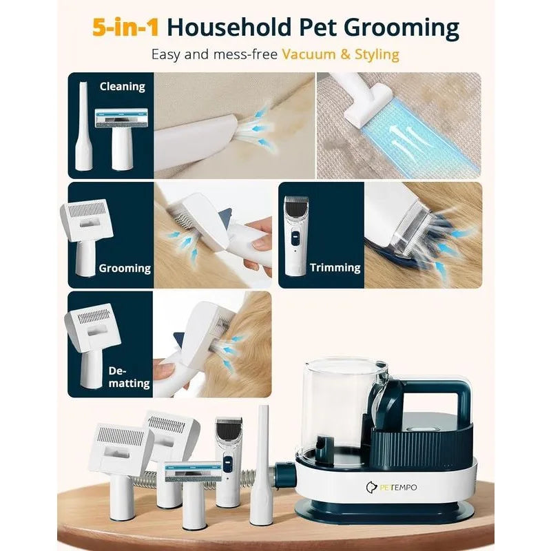 Dog Hair Vacuum & Dog Grooming Ki, Pet Vacuum with Pet Clipper Nail Grinder,2.5L Dust Cup Dog Brush Vacuum for Shedding Gr