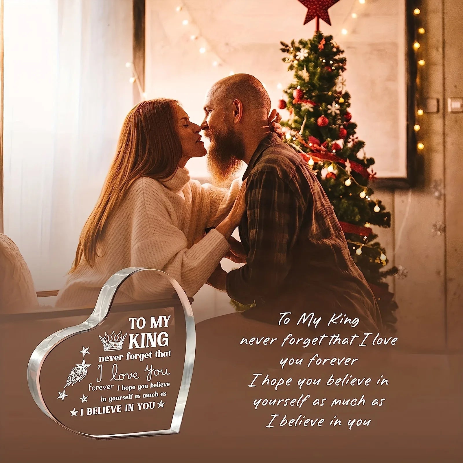 Unique Acrylic Heartfelt Gift - Personalized Romantic I Love You Message - Perfect For Boyfriend, Husband 8~11days