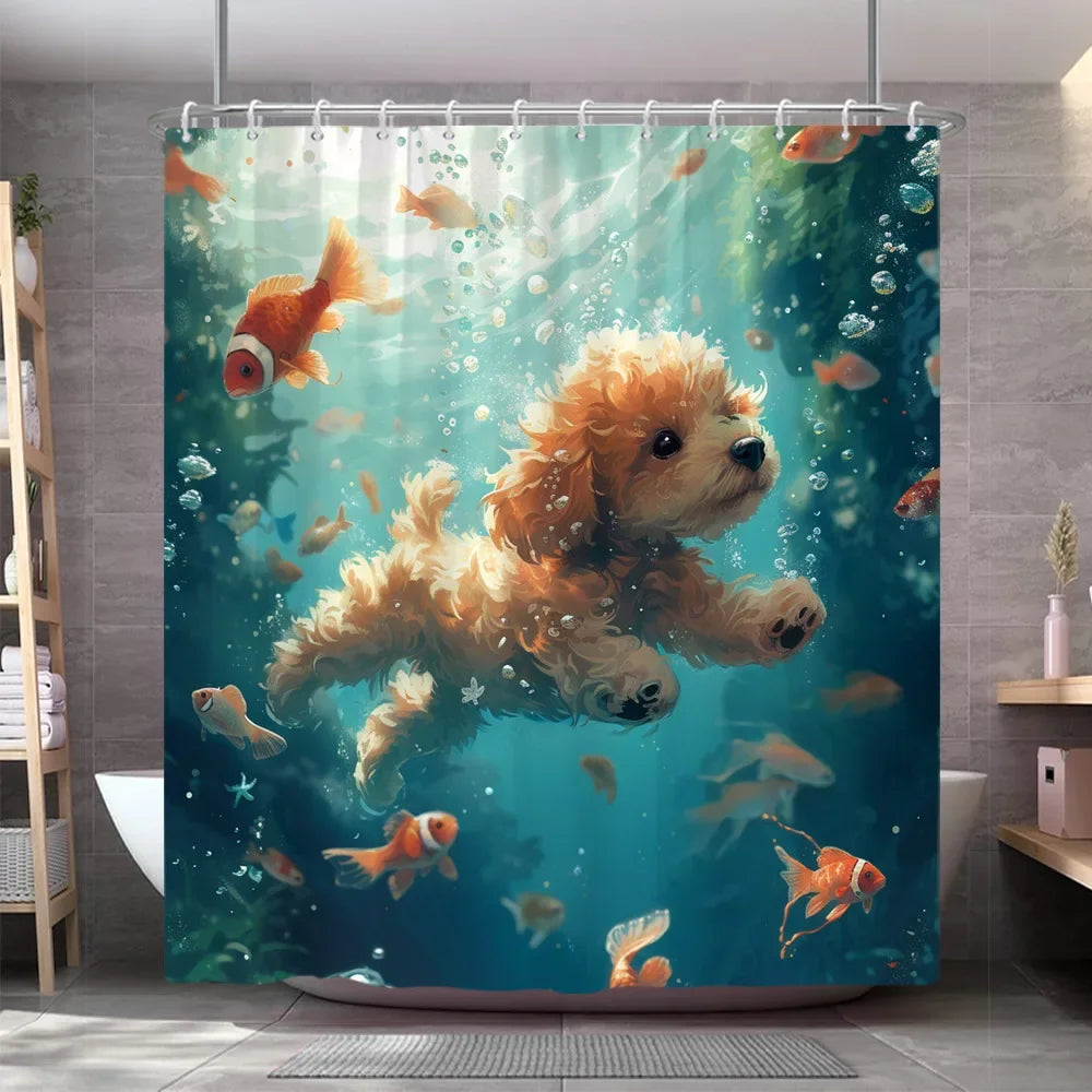 Funny Dog Shower Curtain 7~10days