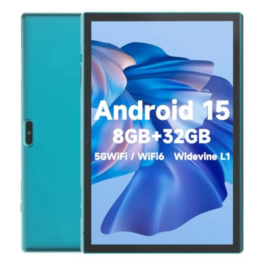 10-inch Android 15 Tablet for Work and Entertainment IPS Display Black 8GB DDR4 RAM + 32GB ROM with 1TB Expandable Storage 3~8days