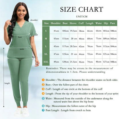 Scrubs Women Beauty SPA Uniform Pet Clinic Store Veterinary Dentistry Work Clothes Set 9~13days