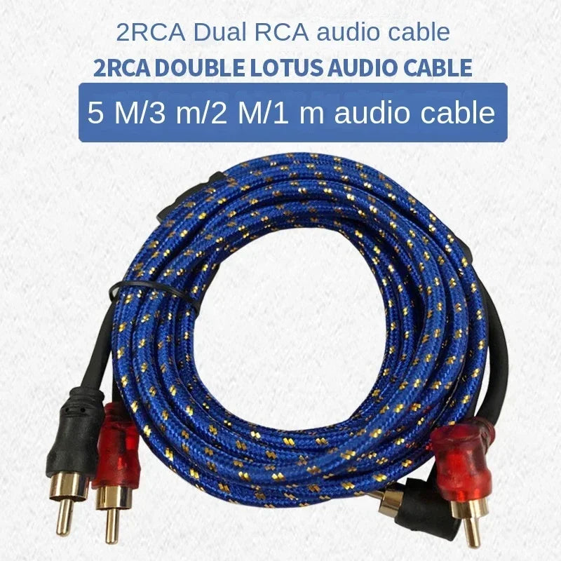 Automotive pure copper audio cable car audio system modification subwoofer amplifier 2 RCA to 2 RCA wire signal cable 7~10days