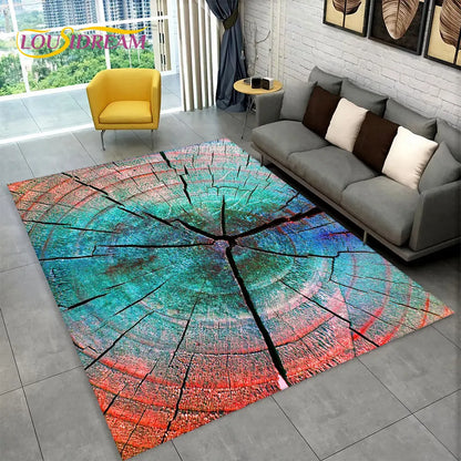 3D Wood Grain Retro Area Rug Large, Non-slip Floor Mat 7~16days