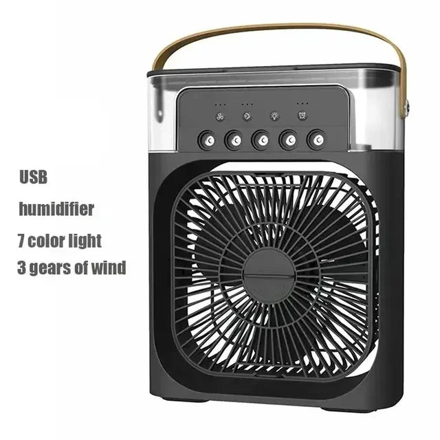 Portable Air Conditioning Fan Mini Evaporative Air Cooler with 7 Color LED Lights 1/2/3 Hour Timer 3 Wind Speeds and 3 Spray Mod 11-14 Days Delivery