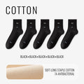 100% Pure Cotton Antibacterial Anti Odor Crew Socks Men 7~15days