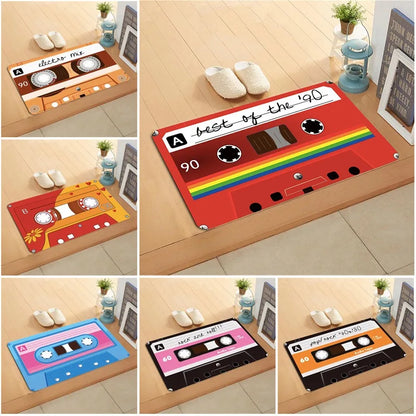 Nostalgic cassette pattern printed floor mat 11~15days