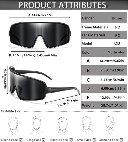 New Style Outdoor Sports Sunglasses Oversize Windproof Goggles for Men And Women Cycling Bicycle Road Hiking Camping 10~13days