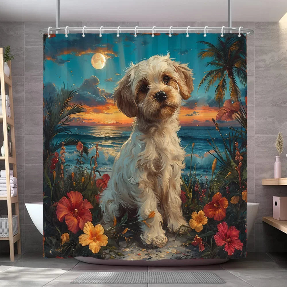 Funny Dog Shower Curtain 7~10days