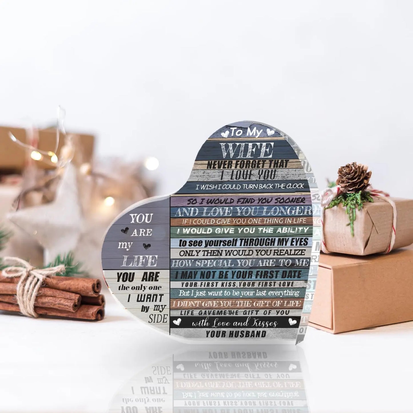 Gift for Wife Acrylic Heart Sign,Lover Plaque 9~13days