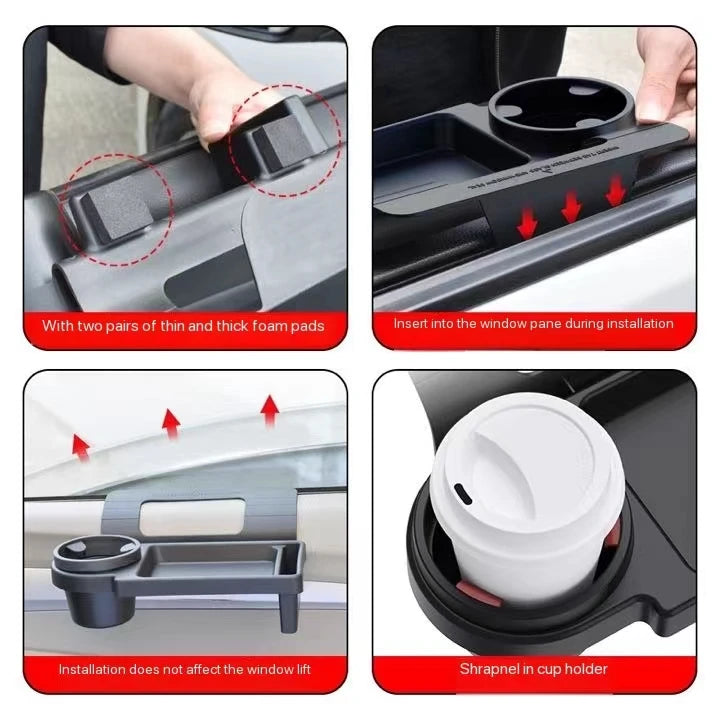 1pc Multifunctional Car Organizer Box With Cup Holder Drink Holder Side Door Window Phone Slot Hanging Storage Rack For Vehicle 7~10days