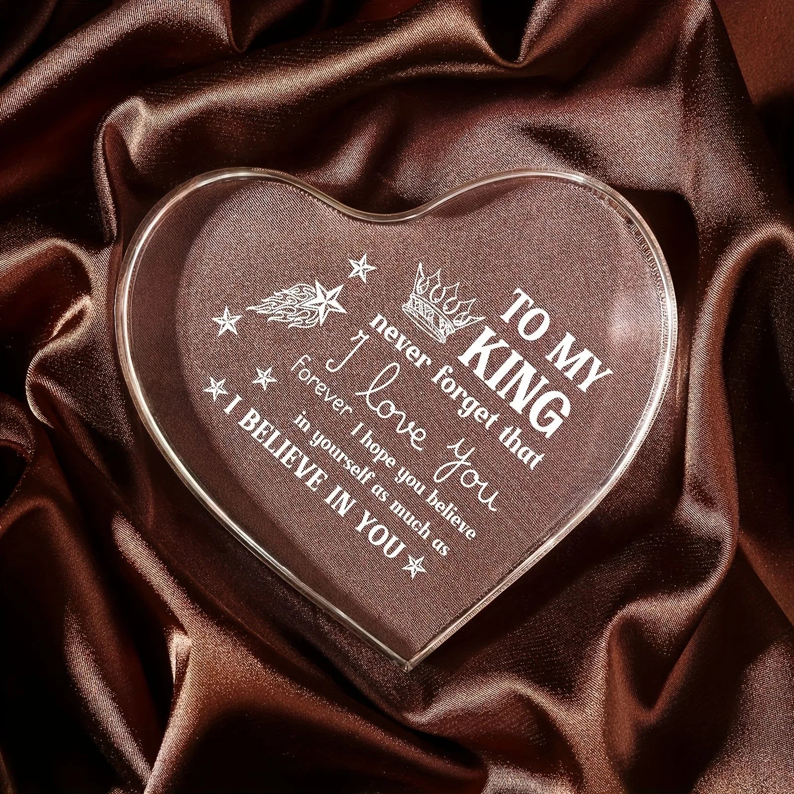 Unique Acrylic Heartfelt Gift - Personalized Romantic I Love You Message - Perfect For Boyfriend, Husband 8~11days