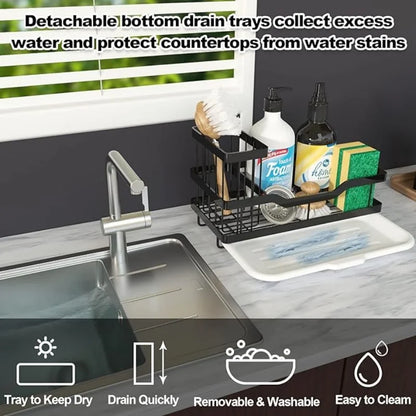 Self-draining Sink Shelf Stainless Steel Kitchen Sink Caddy Drain Rack Soap Sponge Holder for Kitchen Sink Organizer 7~10days