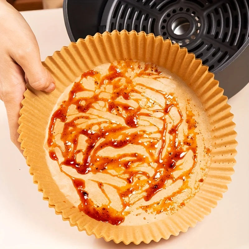 Air Fryer Paper Liners Disposable Oil-Proof Waterproof Baking Paper Round Square And Rectangle Parchment Kitchen Party Supplies 5~12days