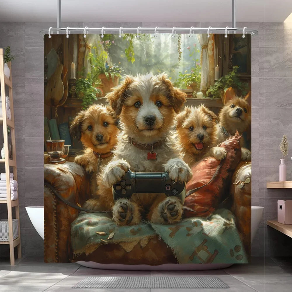 Funny Dog Shower Curtain 7~10days