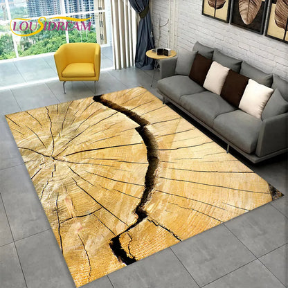 3D Wood Grain Retro Area Rug Large, Non-slip Floor Mat 7~16days