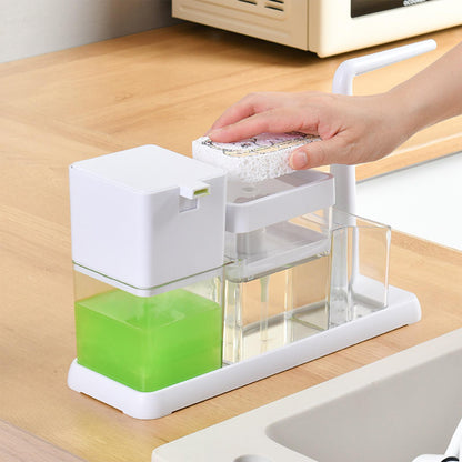 Dish Soap Dispenser Large Capacity Kitchen Durable Caddy Organizer Kitchen Gadgets Single Hand Refillable Washing Soap Dispenser 11~15days