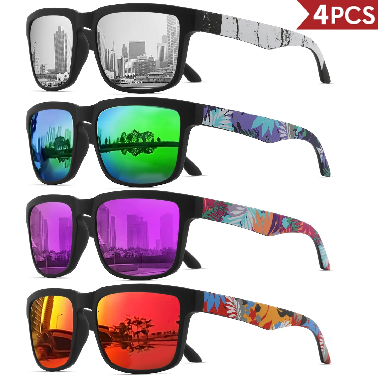 4PCS Square Sports Sunglasses 9~13days