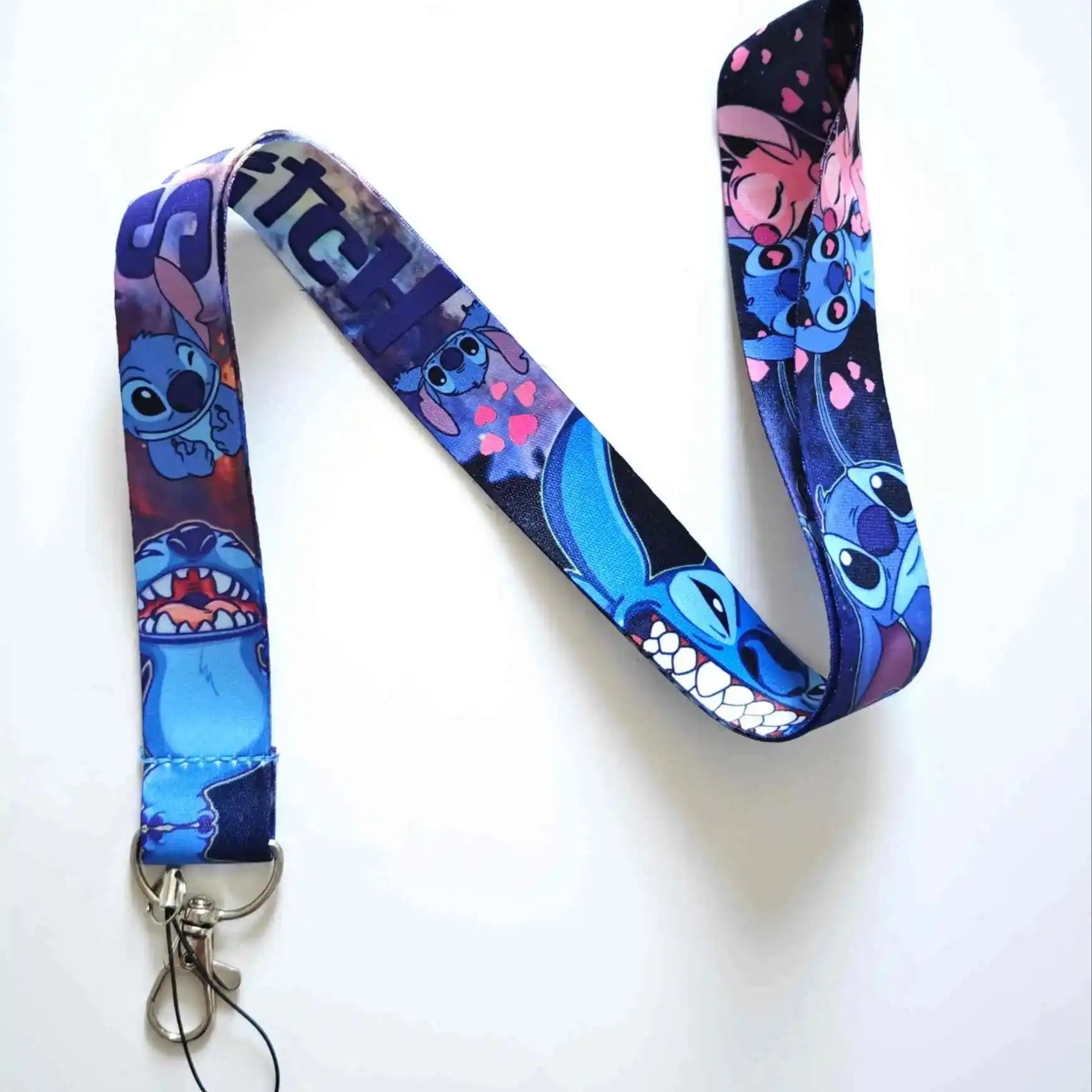Potdemiel Disney Stitch Key Lanyard ID Badge Holders Animal Phone Neck Straps with Keyring Phone Accessories 7~13days