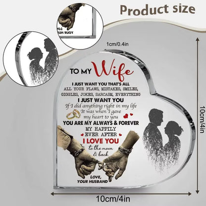 1pc acrylic heart shaped plaque, husband to wife 9~13days