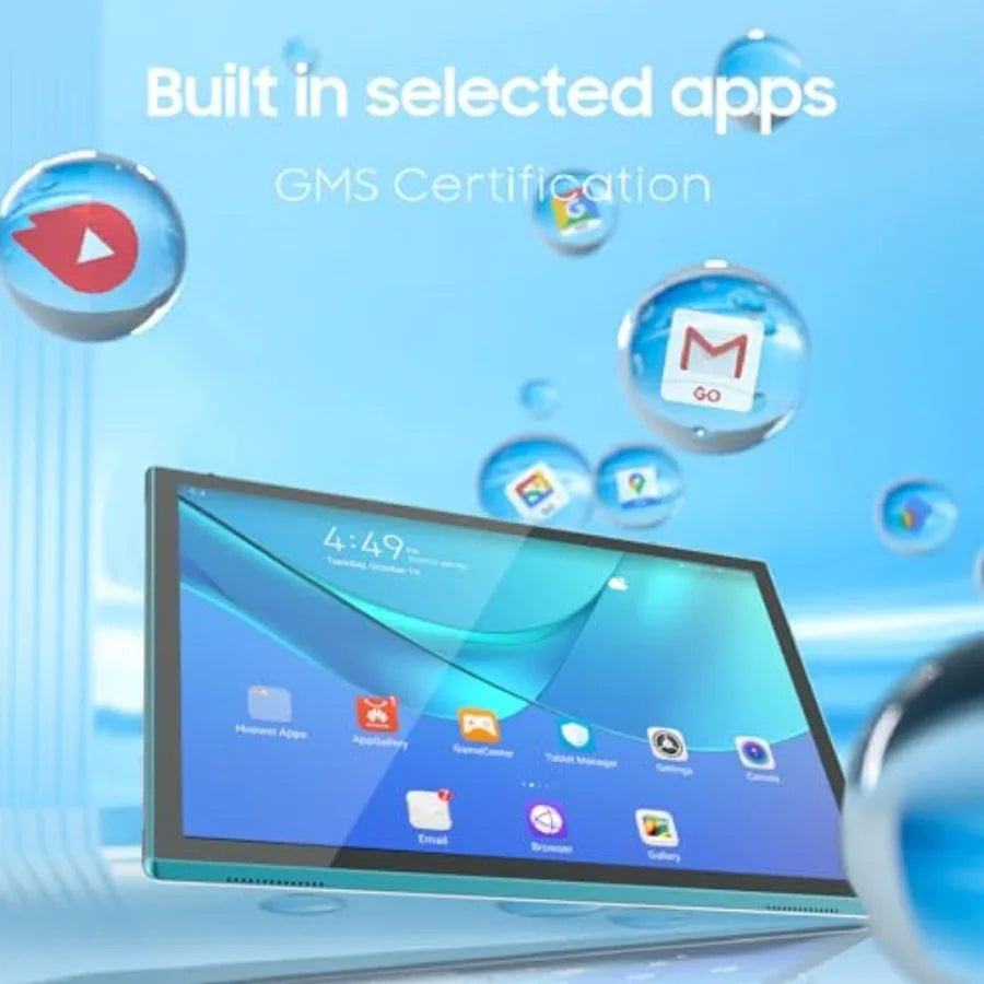 10-inch Android 15 Tablet for Work and Entertainment IPS Display Black 8GB DDR4 RAM + 32GB ROM with 1TB Expandable Storage 3~8days