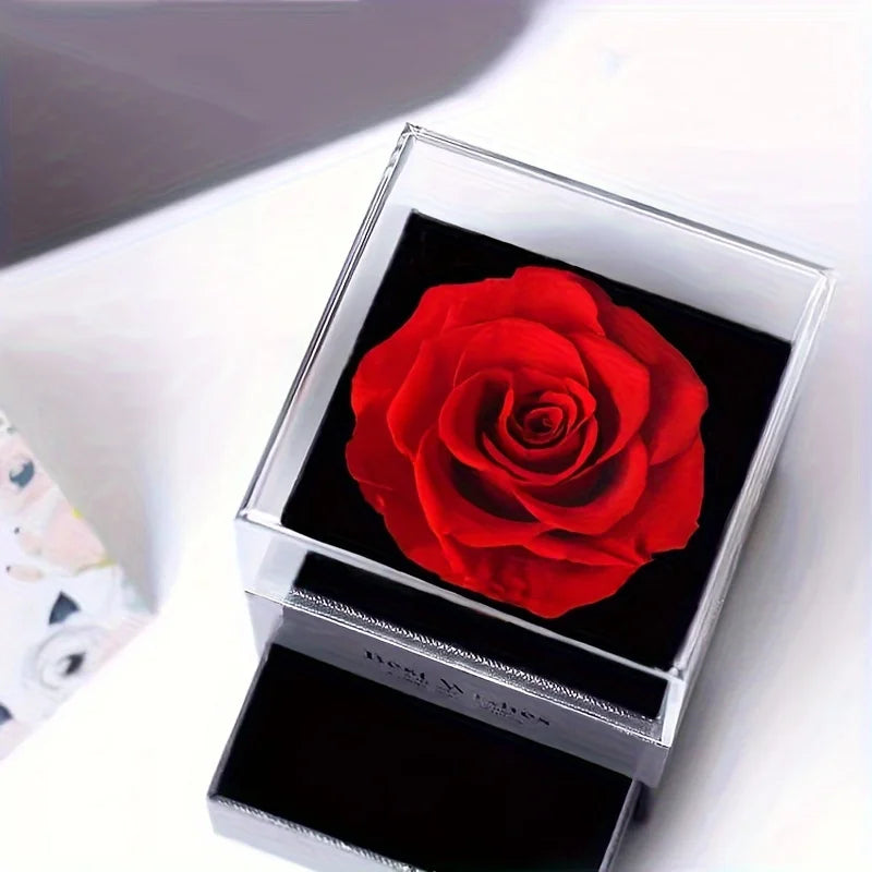 Luxury Red Zircon Heart Necklace With Rose Flower Gift Box 7~10days