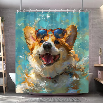 Funny Dog Shower Curtain 7~10days