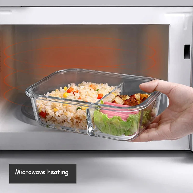 Glass Lunch Box Sealed Fresh-Keeping Box with Lid Portable Student Picnic Box Microwave-Heated Special Food Container Bento Box 5~9days