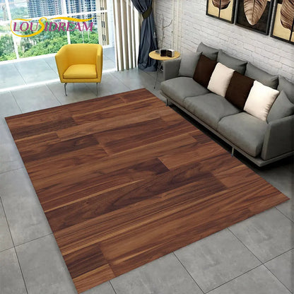 3D Wood Grain Retro Area Rug Large, Non-slip Floor Mat 7~16days