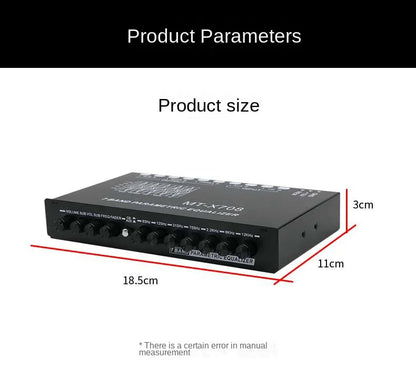 EQ7 Band Equalizer Car Audio 12V with CD AUX Input Select Switch Car Audio EQ Tuning Crossover Amplifier Parametric Equalizer EQ 7~10days