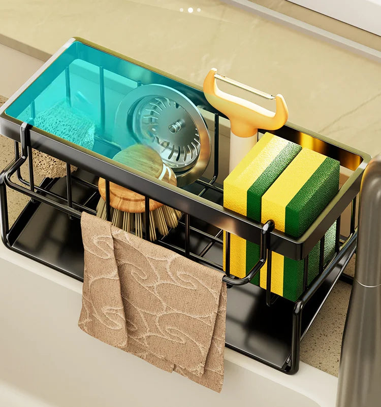 Kitchen Sink Drain Rack Organizer Stainless Steel Self-draining Sink Shelf Soap Sponge Holder Dishcloth Towel Rack filter basket 7~10days