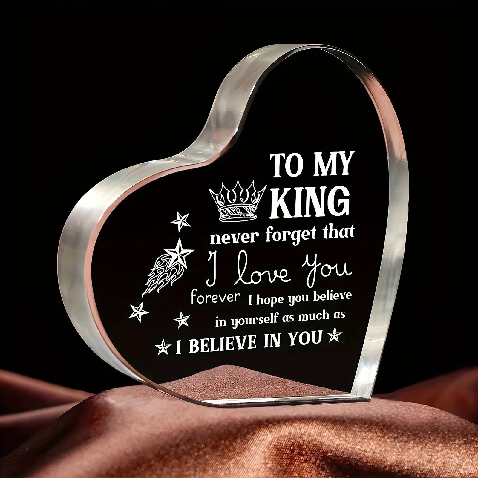 Unique Acrylic Heartfelt Gift - Personalized Romantic I Love You Message - Perfect For Boyfriend, Husband 8~11days