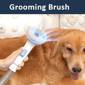 Pet Grooming Vacuum Use Conical 360-degree Air Intake Metal Mesh Design, Low Noise Pet Hair Vacuum with 5 Pet Grooming Tools