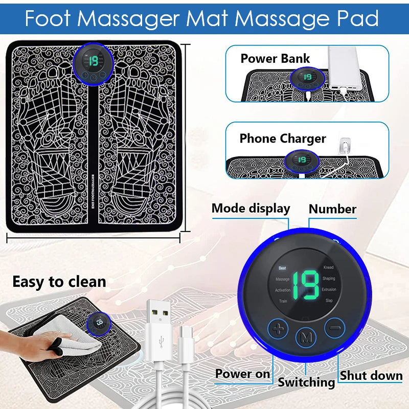 Electric Foot Massager Pad Muscle Massage Relaxation Trainer For Massage Fitness Outdoor Sport Home Family Relax 5~8days