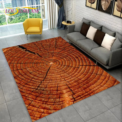 3D Wood Grain Retro Area Rug Large, Non-slip Floor Mat 7~16days