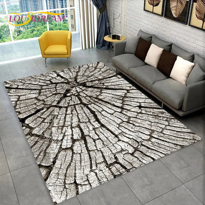 3D Wood Grain Retro Area Rug Large, Non-slip Floor Mat 7~16days