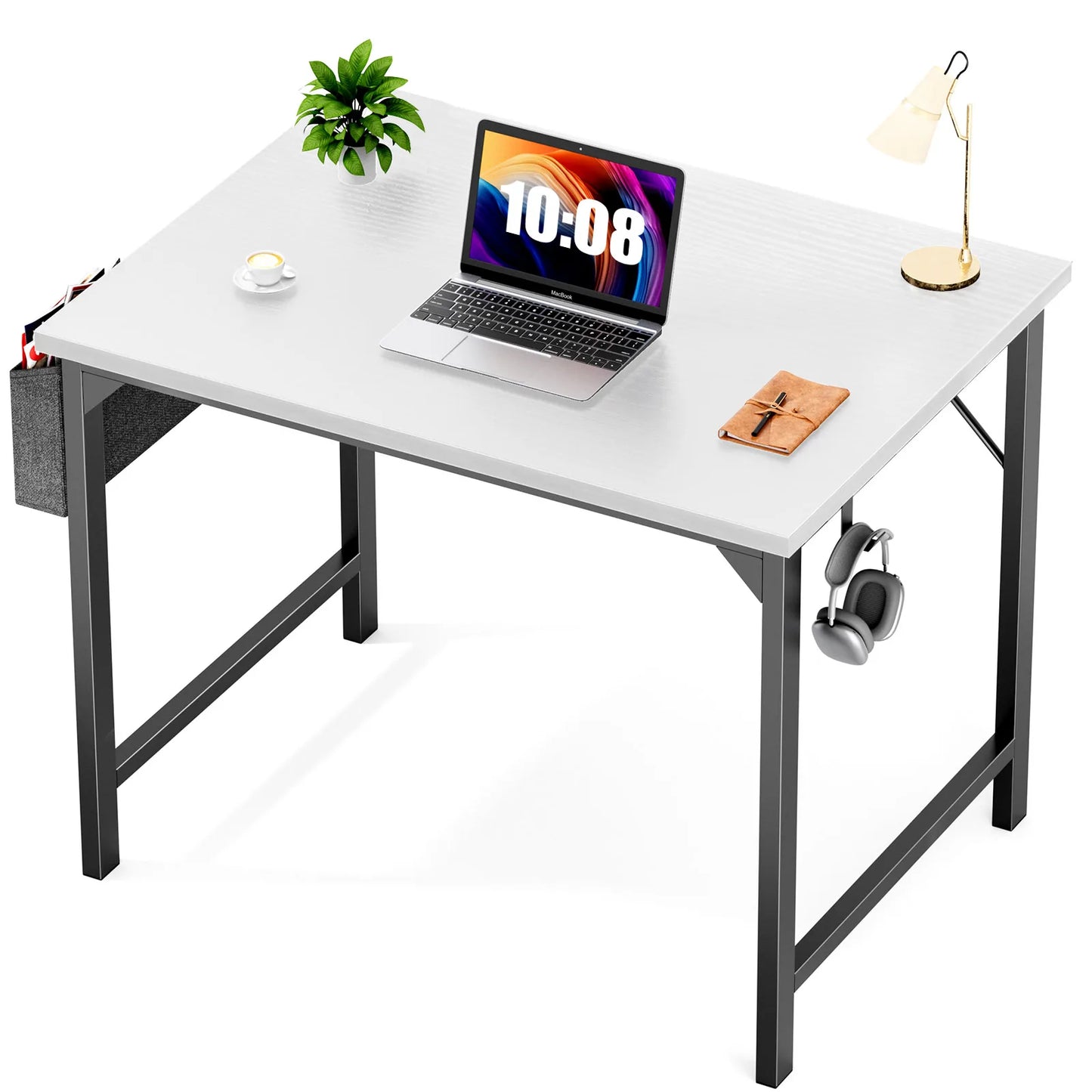 JHK Computer Desk Writing Study Office Gaming Table Modern Simple Style Compact with Side Bag Headphone Hook Easy Assembly 2~8days