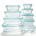 24 Pcs Set Clear Glass With Light Blue Airtight Snap Lids Leakproof Microwave Oven Safe For Meal Prep Lunch Fruit Pantry Kitchen Storage Housewarming Gift 4~10days